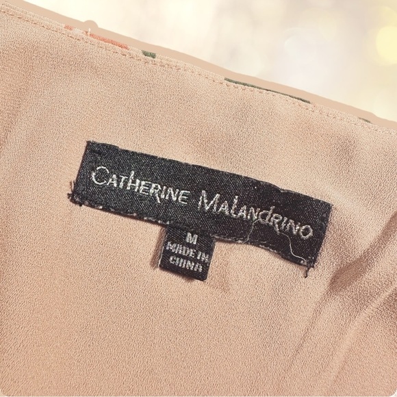 Catherine Malandrino Blush Pink Tropical Floral Print V-Neck Camisole Size M - Picture 2 of 11